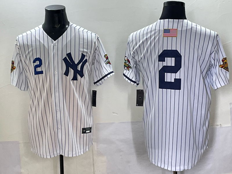 Men New York Yankees #2 white MLB 2025 Nike jersey 003